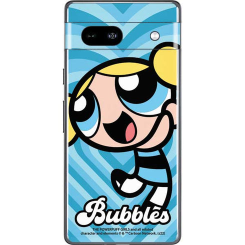 Cartoon Network Powerpuff Girls Bubbles Blue Hearts Google Pixel 7a Skin